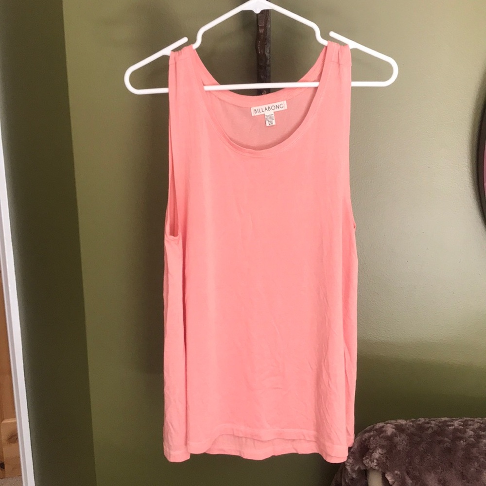 Salmon pink Billabong muscle tank